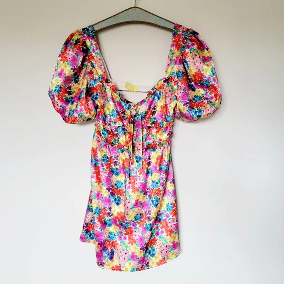 For Love And Lemons Merrill Puff Sleeve Mini Dress - Picture 5 of 14